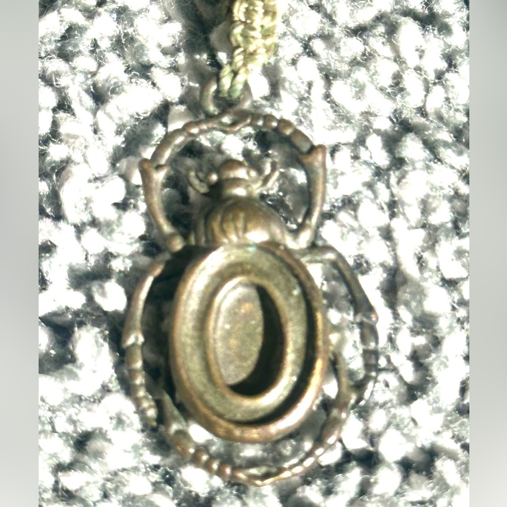 Beetle figure on braided thread | choker necklace, handmade - Picture 2 of 10